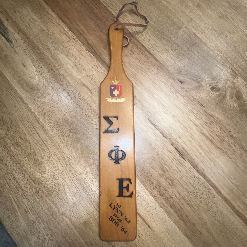 Vtg 1960s SIGMA PHI EPSILON FRATERNITY Paddle Emporia State Kansas SIG EP Pledge